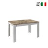Dyon Basic Extendable White Gloss Dining Table with Wooden Accents 90x137-185cm On Sale