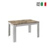Extendable glossy white wooden kitchen table 90x137-185cm Dyon Basic. On Sale