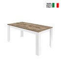 Modern glossy white wooden dining table Echo Basic 180x90cm for kitchen. On Sale