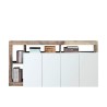 Kitchen Living Room Cabinet 4 Doors Glossy White Wood 184cm Cadiz BP. Offers