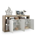 Kitchen Living Room Cabinet 4 Doors Glossy White Wood 184cm Cadiz BP. Catalog