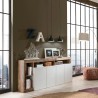 Kitchen Living Room Cabinet 4 Doors Glossy White Wood 184cm Cadiz BP. Characteristics