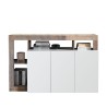 Modern living room sideboard in glossy white wood with 3 doors, 146cm Hailey BP. Offers