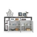Modern design living room sideboard with 4 glossy black and white doors Cadiz BX Catalog