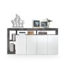 Modern design living room sideboard with 4 glossy black and white doors Cadiz BX Sale