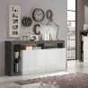 Modern design living room sideboard with 4 glossy black and white doors Cadiz BX Characteristics