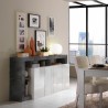 Modern design living room sideboard with 4 glossy black and white doors Cadiz BX Model