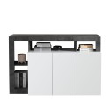 Credenza madia cucina 3 ante bianco lucido moderna 146cm nera Hailey BX
(Moderne glossy white 3-door kitchen sideboard 146cm bla