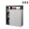 Blume BX Modern Black Sideboard with Glossy White Doors On Sale