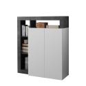 Blume BX Modern Black Sideboard with Glossy White Doors Offers
