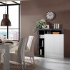 Blume BX Modern Black Sideboard with Glossy White Doors Discounts