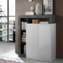 Blume BX Modern Black Sideboard with Glossy White Doors Promotion