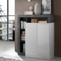 Blume BX Modern Black Sideboard with Glossy White Doors Promotion