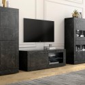 Black marble effect Modern living room TV stand Diver MB Basic. Discounts