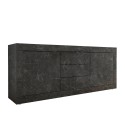 Modern black marble effect sideboard with 2 doors and 3 drawers Tribus MB Basic. Offers