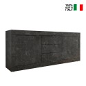 Modern black marble effect sideboard with 2 doors and 3 drawers Tribus MB Basic. On Sale