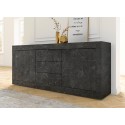 Modern black marble effect sideboard with 2 doors and 3 drawers Tribus MB Basic. Discounts
