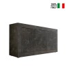 Modern black sideboard with 3 doors 160cm in marble effect Modis MB Basic. On Sale