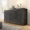 Modern black sideboard with 3 doors 160cm in marble effect Modis MB Basic. Sale