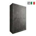 Modern high sideboard with 4 black marble-effect doors Novia MB Basic. On Sale