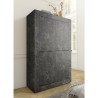 Modern high sideboard with 4 black marble-effect doors Novia MB Basic. Discounts