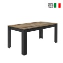 Dining Kitchen Table 180x90cm Black Industrial Wood Bolero Basic. On Sale