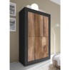 Industrial design cupboard with 4 doors, matte black and wooden finish Novia NP Basic. Sale