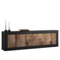 Industrial mobile TV stand 210cm with 2 doors, 2 drawers and black wooden finish Visio NP. Sale