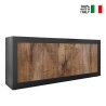 Living room kitchen sideboard 4 doors matte black industrial wood Altea NP On Sale