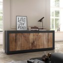Altea NP Industrial Style Matte Black Wood Sideboard with 4 Doors Promotion