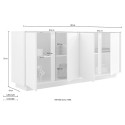 Modern White High Gloss Sideboard with 4 Doors, 180cm Connie Ice Bulk Discounts