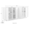 Modern White High Gloss Sideboard with 4 Doors, 180cm Connie Ice Bulk Discounts