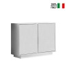 Mobile Sideboard with 2 Glossy White Doors, 92cm Agape Ice On Sale
