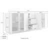 Modern 210cm Sideboard with 4 Doors and 3 Glossy White Drawers Maine Ice Catalog