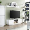 138cm Modern Glossy White Living Room TV Stand with 2 Doors: Dener Ice Mobile Sale