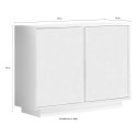 Mobile Sideboard with 2 Glossy White Doors, 92cm Agape Ice Sale