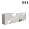 Living room cabinet with 4 doors 241cm glossy white Vittoria WH L with mirror. On Sale