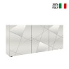 Modern glossy white sideboard 181cm with 3 mirrored doors Vittoria WH S On Sale