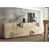 Modern Oak Wood Sideboard Credenza 241cm with 4 Mirrored Doors - Vittoria RS L Sale