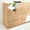 Modern 3-door oak wood living room sideboard with mirrors Vittoria RS S. Discounts