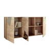 Modern 3-door oak wood living room sideboard with mirrors Vittoria RS S. Sale
