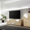 Mobile TV base with 3 oak doors and geometric design, Brema RS Vittoria. Sale