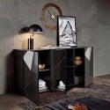 Mobile sideboard with 3 glossy grey doors Vittoria GR S - 181cm Choice Of