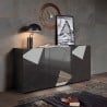 Mobile sideboard with 3 glossy grey doors Vittoria GR S - 181cm Catalog