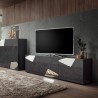 Mobile TV stand with 3 modern glossy grey doors - Brema GR Vittoria. Catalog