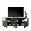 Mobile TV stand with 3 modern glossy grey doors - Brema GR Vittoria. Sale
