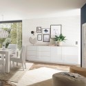 Modern 2-door 3-drawer glossy white sideboard Jupiter WH L1. Discounts