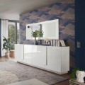 Living room sideboard 241cm glossy white 4 doors Jupiter WH L2 Promotion