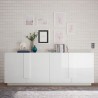Living room sideboard 241cm glossy white 4 doors Jupiter WH L2 Discounts
