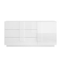 Mobile credenza glossy white living room 3 drawer door Jupiter WH M1. Offers